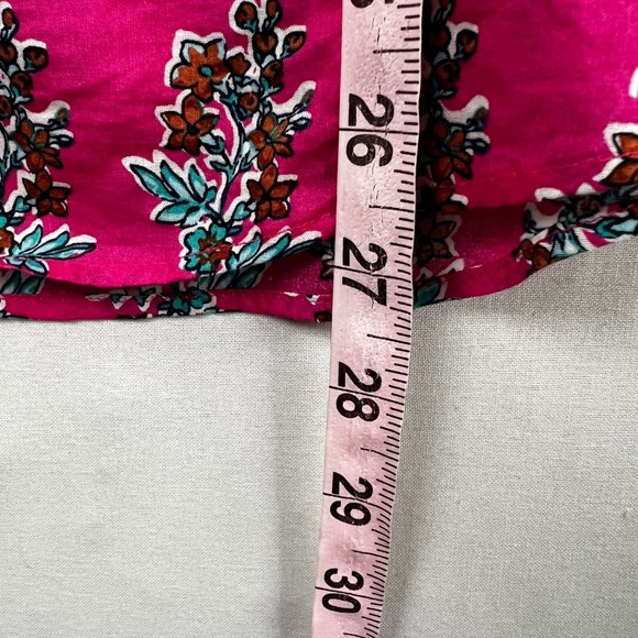 J Crew Womens M Magenta Pink Floral Cotton Long Sleeve Button Down Shirt - Picture 5 of 11
